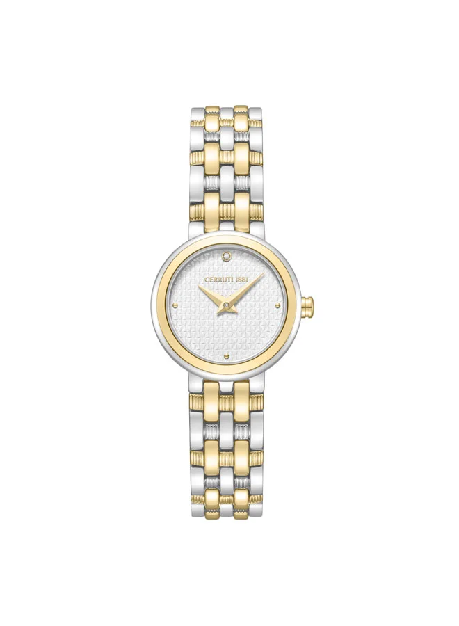 Lusia White Dial Stainless Steel Bracelet Analog Watch for Women, 24mm